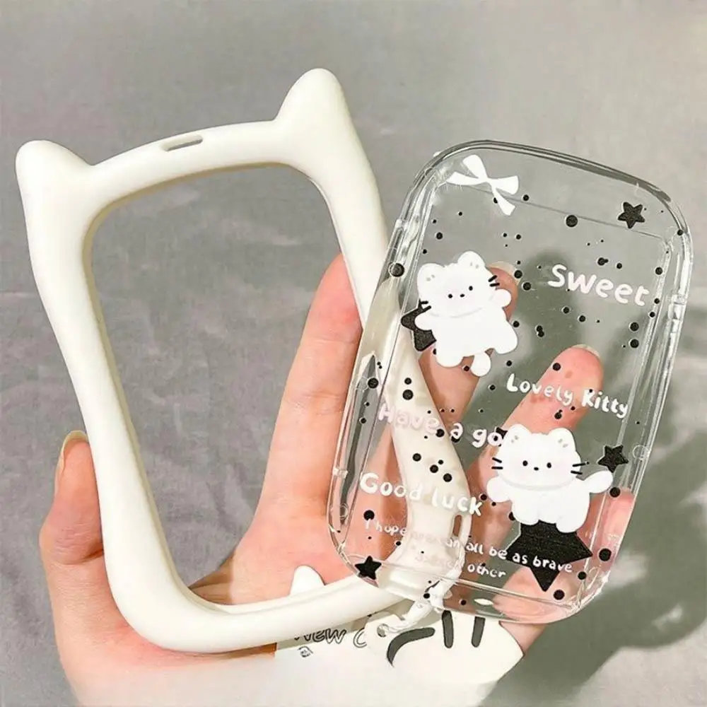 Cartoon Cat Ear Card Holder Girls 3-Inch Idol Photo Storage Clip Student Bus Card Student ID Card Holder Keychain Stationery