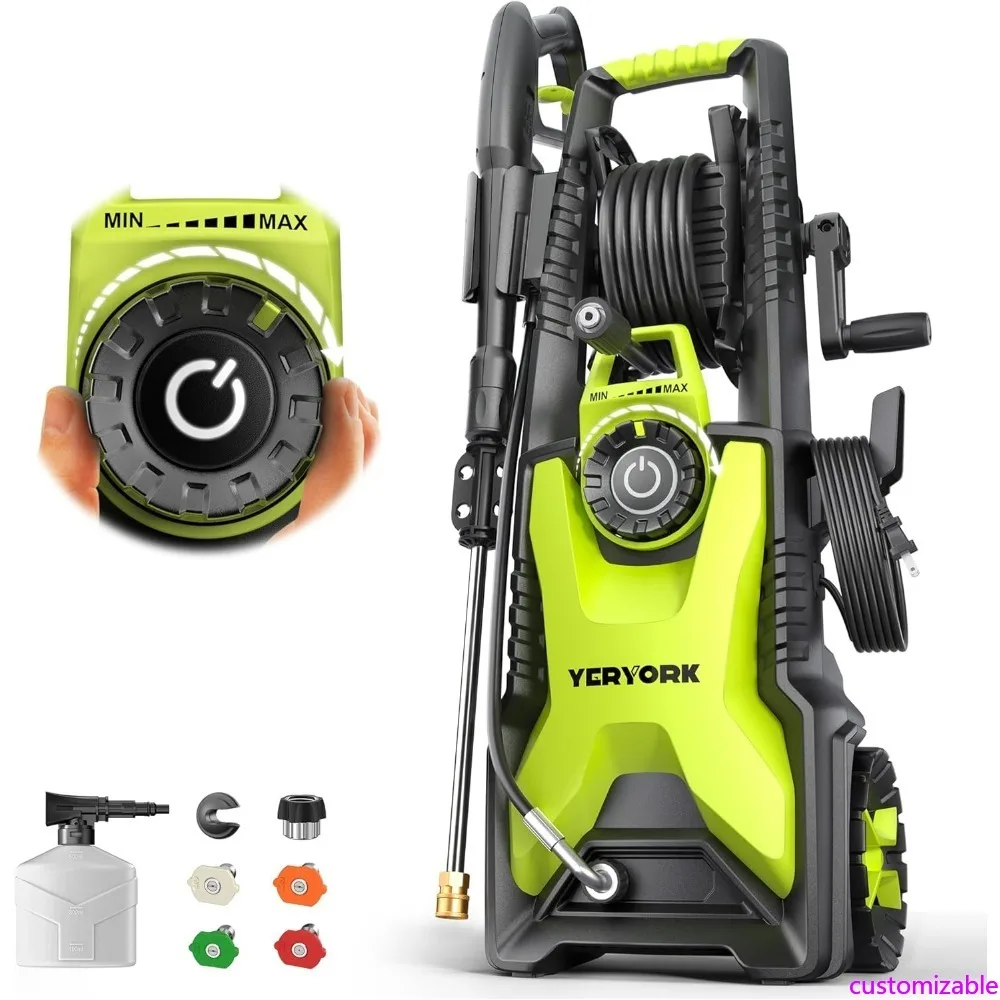 

1900W Electric Pressure Washer with 4000 PSI, 4 Spray Nozzles, 32.81ft Hose, and Foam Cannon for Cleaning Driveways and Patios