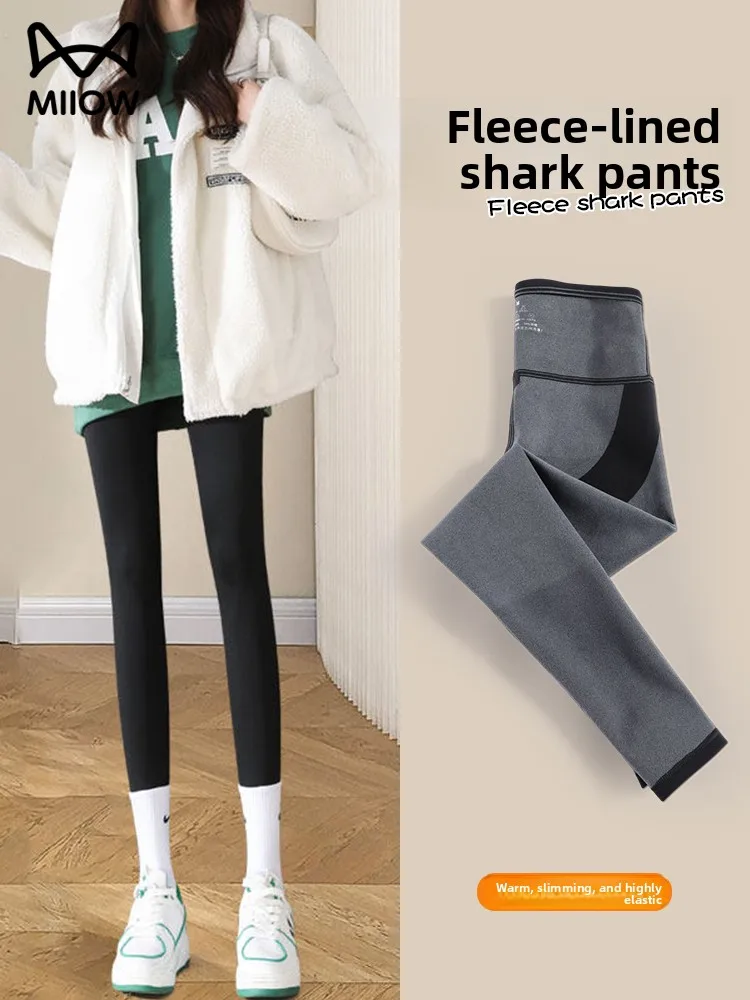 

plus Size Women's Yoga Pants Fce Lined arkskin Pattern High Waist Nine Point Length Cosite Fabric Casual Faion