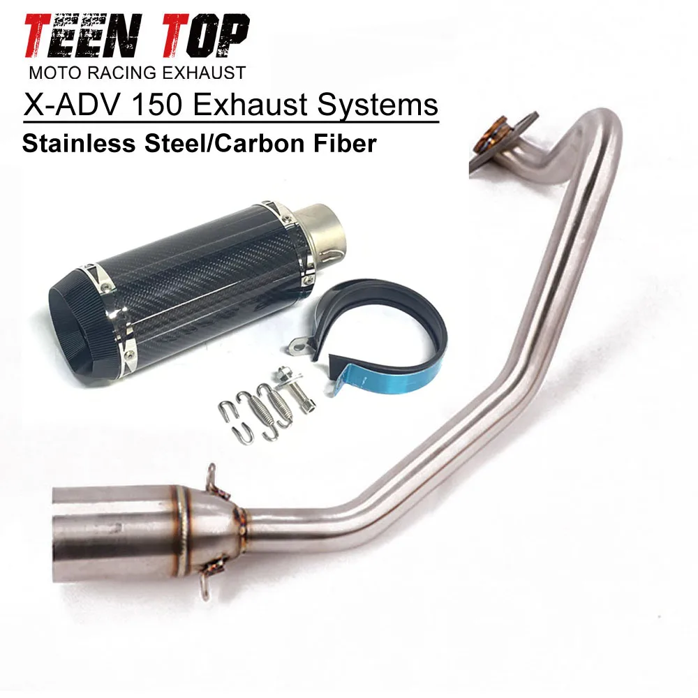 

Motor Bike X-adv 150 Exhaust Systems Carbon Fiber Muffler For Honda X-ADV 150 Exhaust Elbow Front Link Pipe No DB Killer