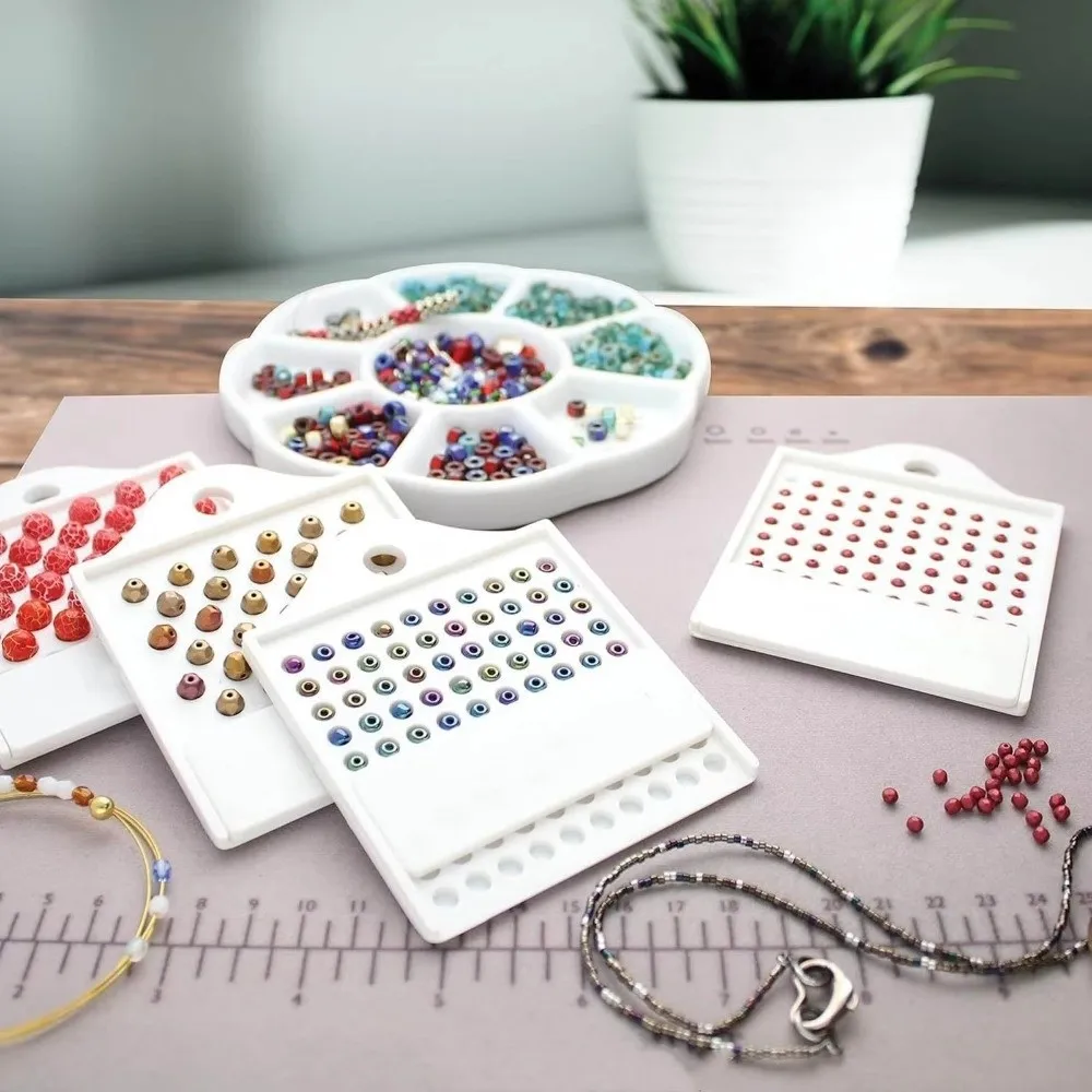 New Plastic Bead Sizing Board Sliding Counter 3/4/6/8mm Bead Counter Board Hanging Hole Jewelry Bead Organizer DIY Craft