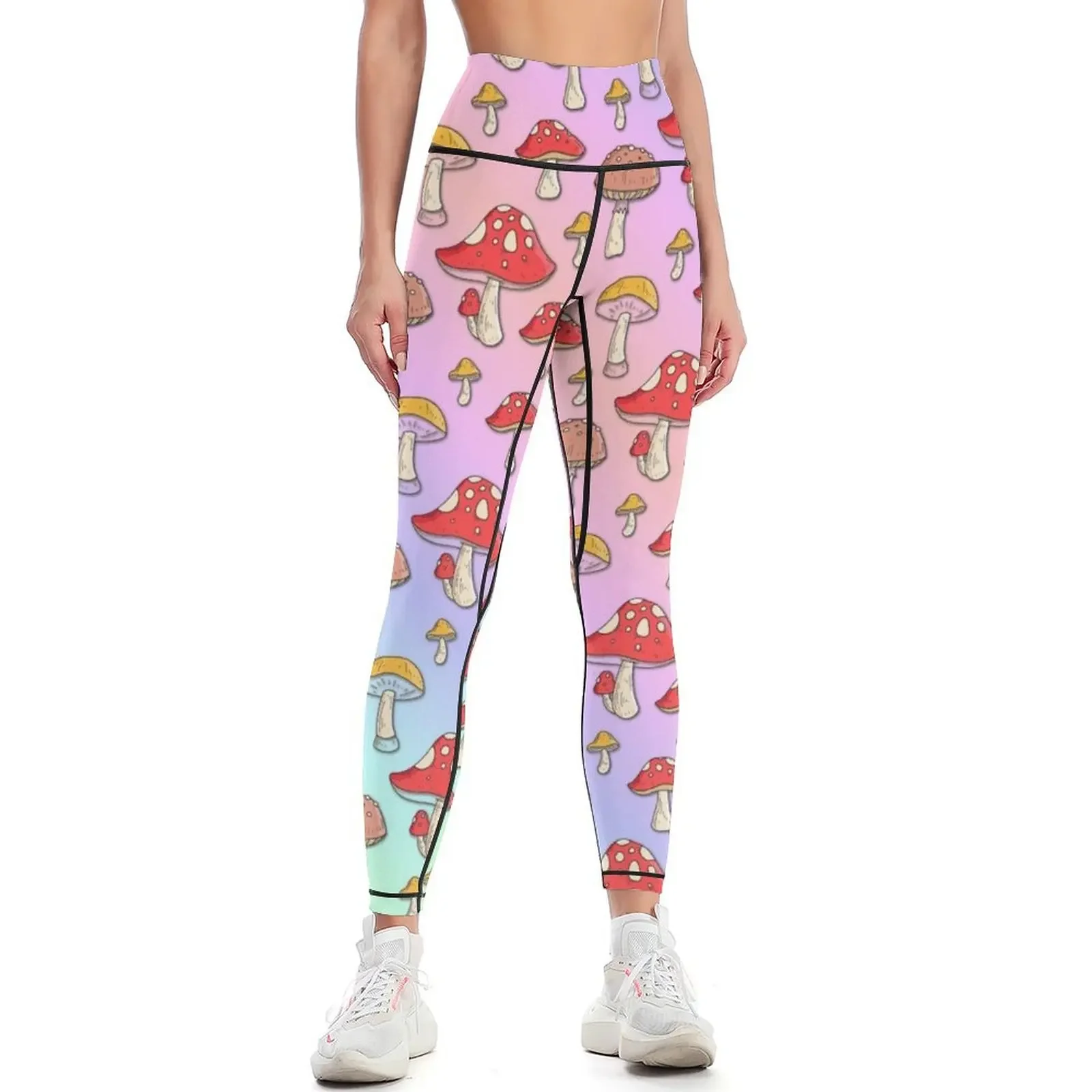 

Holographic Mushroom All Over Print Leggings sports for push up Sports female Women sportwear sports shirts gym Womens Leggings