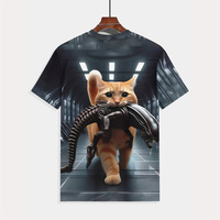 Funny Cat Graphic Tshirt For Men 3d Printed Animal Round Neck Short Sleeved Tee Shirt Kids Summer Casual Streetwear T-shirt