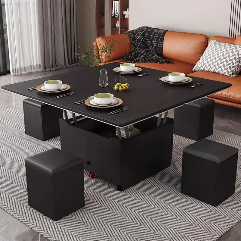 Mesa de centro moderna para el hogar, mueble de color negro, organizador de sofá nórdico, Mesa de centro móvil, Lateral, para Apartamento