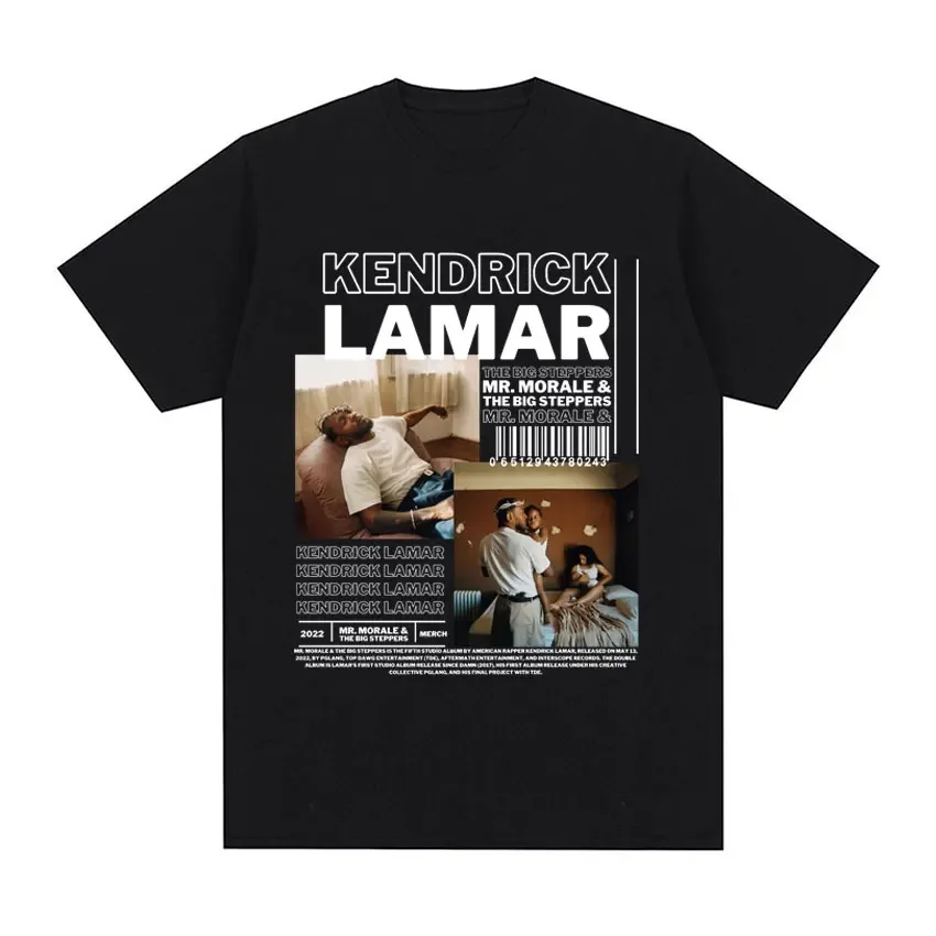 Apper Kendrick Lamar Graphic T Shirt Music Album Mr Morale & The Big Steppers T Shirts Men's Hip Hop Oversized Tshirt Streetwear