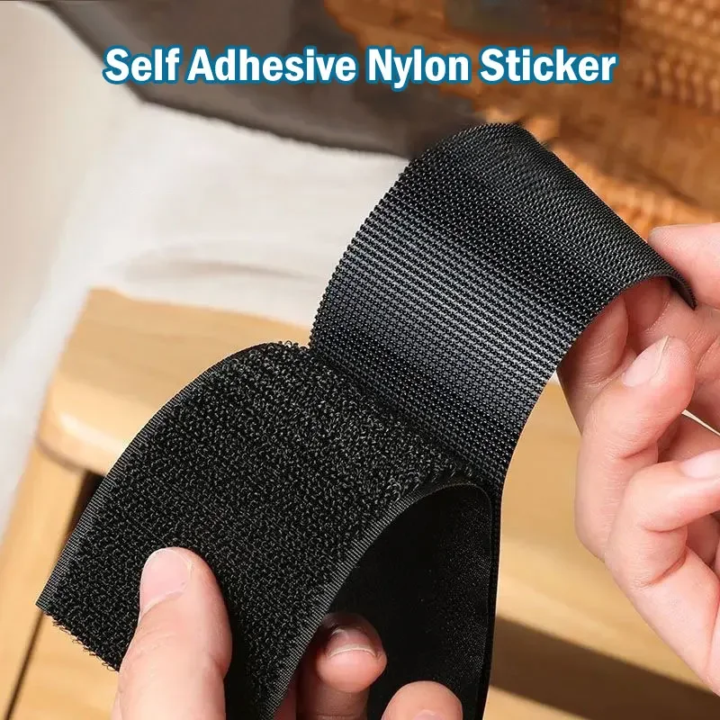 Self-Adhesive Hook And Loop Magic Fastener Tapes Strong Adhesive Glue Sticker Velcros Strap Sewing Fabric Tapes 0.5/1/2 Meters