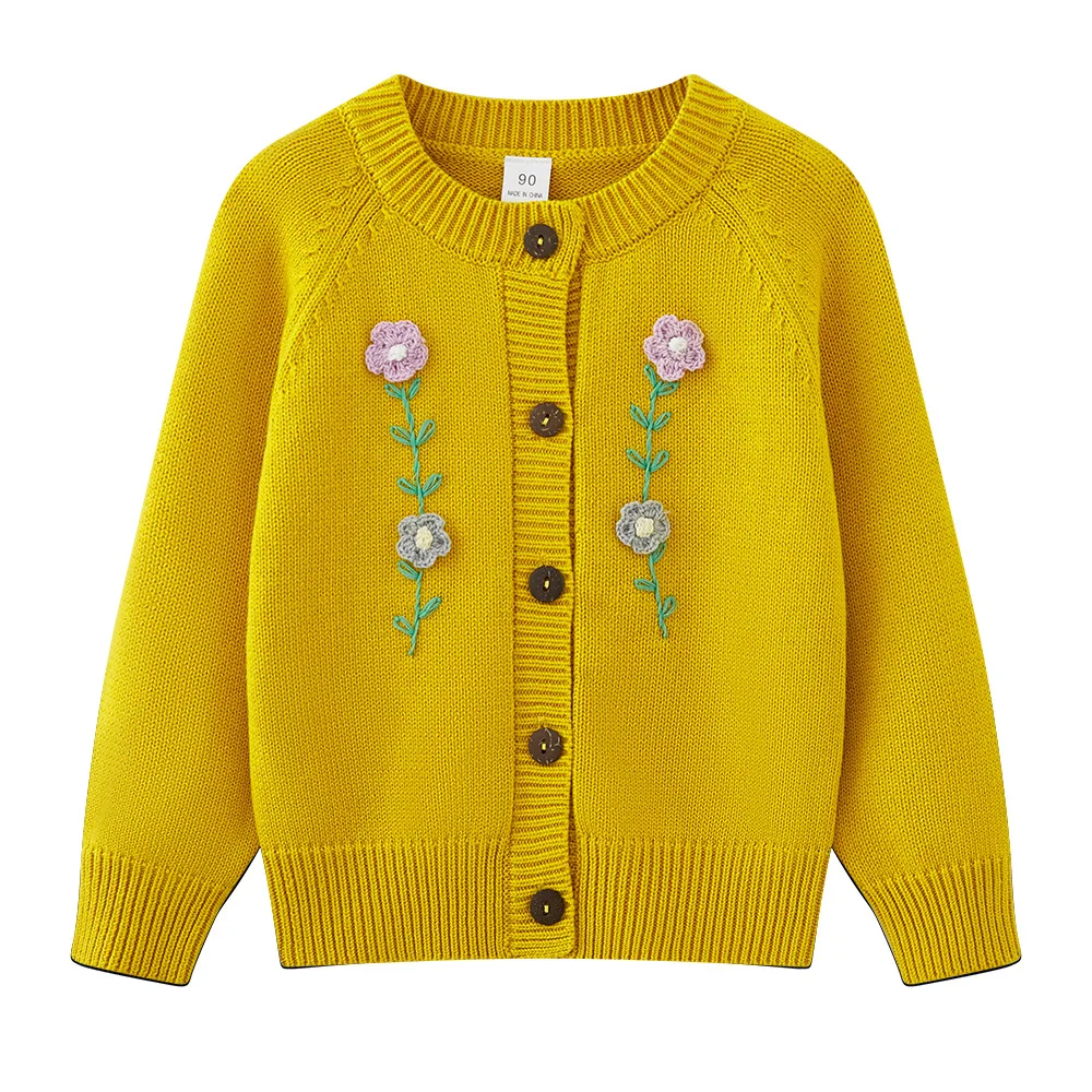 Spring and Autumn Korean Version of Children's Sweater Coat Hand-embroidered Girl's Knitted Cardigan