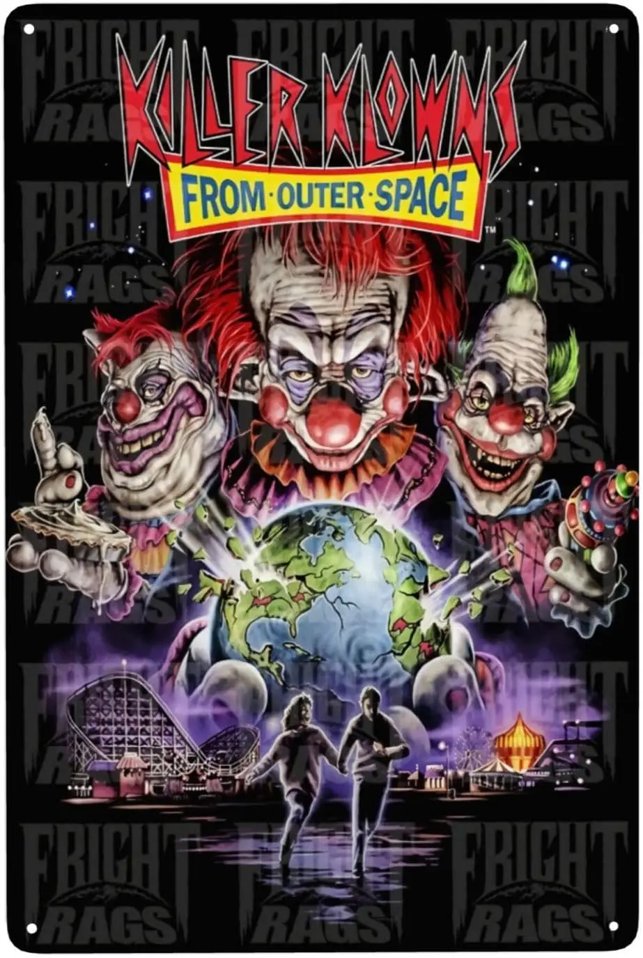 Dcgenrios Vintage Metal Tin Sign Killer Horror Movie Klowns from Outer Space 8 X 12 Inches Wall Decor Art Poster for Bar Ho sign