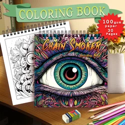 Adult Colouring Book -30 Sheet Spiral Colouring Book, 8.3x 8.3inch,100gsm Thick Paper,Back to School,New Year,Birthday Gift