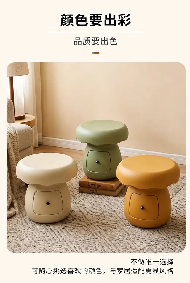 HYS cute small side table household sofa bedside locker creative cartoon living room coffee table