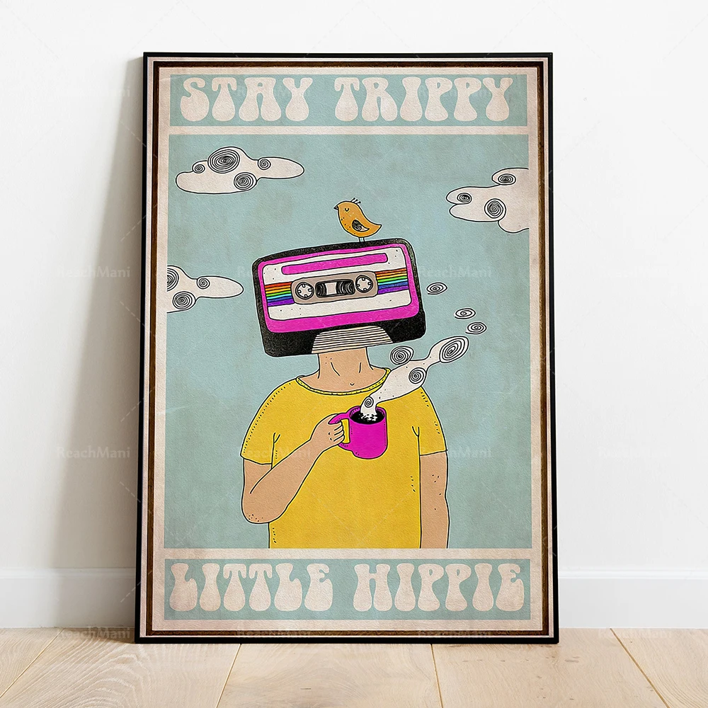 Stay Wild Moon Children's Print Trippy Little Hippie Poster Psychedelic Artwork for Kids Room Decor Hippie Gift