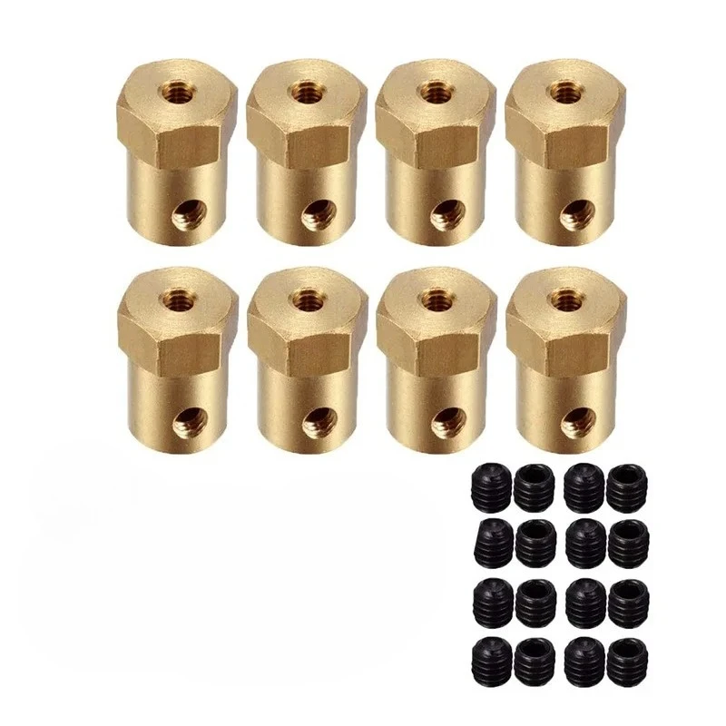 Model Car Accessories Brass hexagonal coupling Car tire connector Axle 3mm 4mm 5mm 6mm 7mm 8mm Adapter Toys Parts