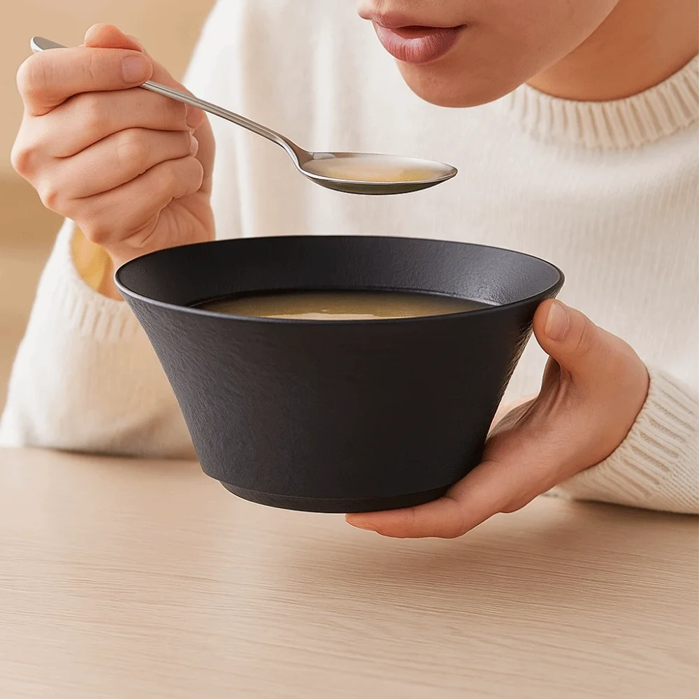 

Dessert Bowls Plastic Stone Patterned Bowl Microwave Safe Japanese-style Soup Bowl Solid Color Thick Salad Bowls Home Dining