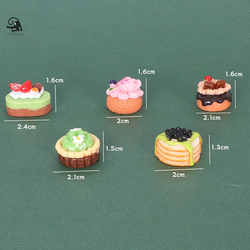 8 pçs/set diy acessórios casa de bonecas café bolo em miniatura bandeja de madeira com capa sobremesa expositor cozinha modelo decoração brinquedo