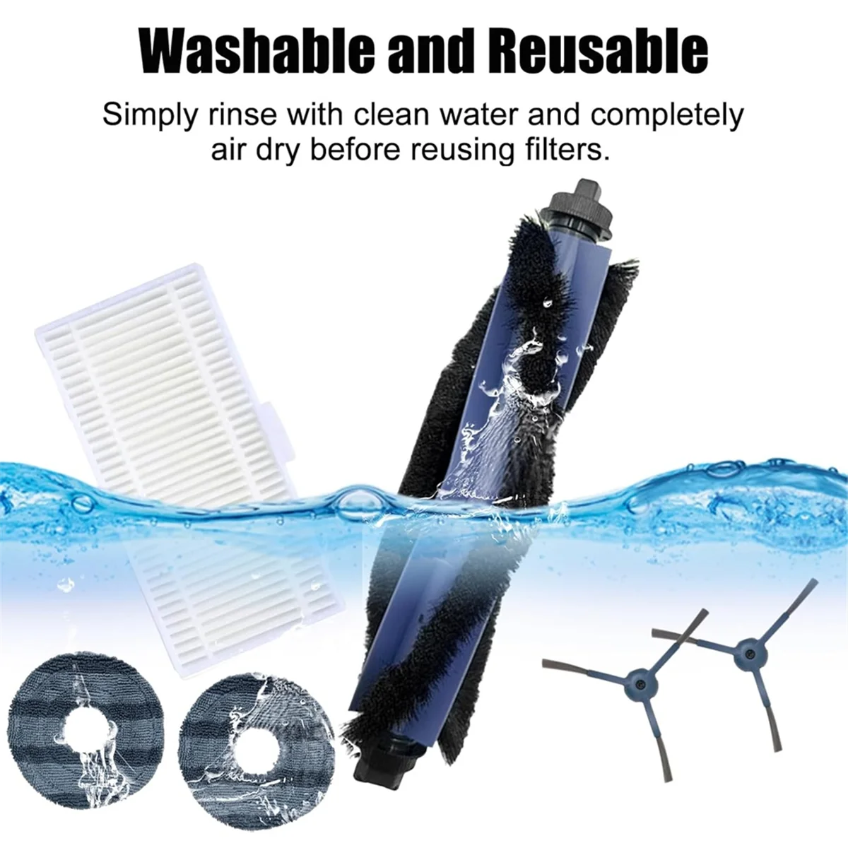 

A01R! For Eufy Omni C20 Vacuum Accessories Replacement Parts Main Brush Side Brush Hepa Filter Mop Cloth Dust Bag