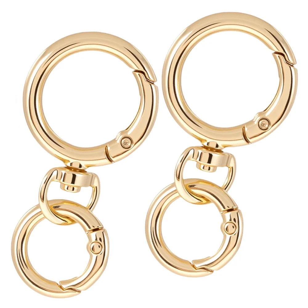 Round Spring Snap Carabiner Clip O Rings, 2/5/10 Sets