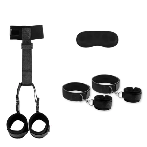 S&M Bed Bondage Ankle Collar Leather Restraint Set BDSM Bondage Kits Erotic Toy Handcuffs Adult Game Sex Toys For Women Couples