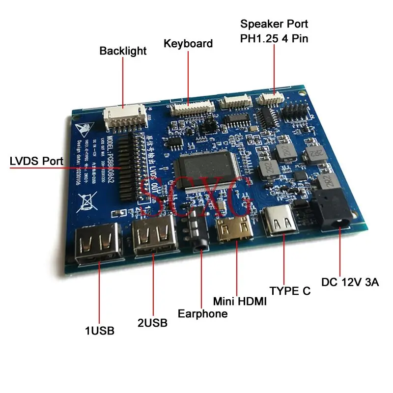 Для BT156GW01 Mini HDMI-совместимый с 1366*768 2 USB TYPE-C LVDS 40 Pin PCB 862 плата контроллера DIY Kit матрица ноутбука 15,6"