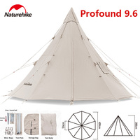 Naturehike 9.6 Cotton Pyramid A-type Tent Large Space Outdoor Camping Blend Waterproof Hiking Fishing 5-8 Persons Travel Tents