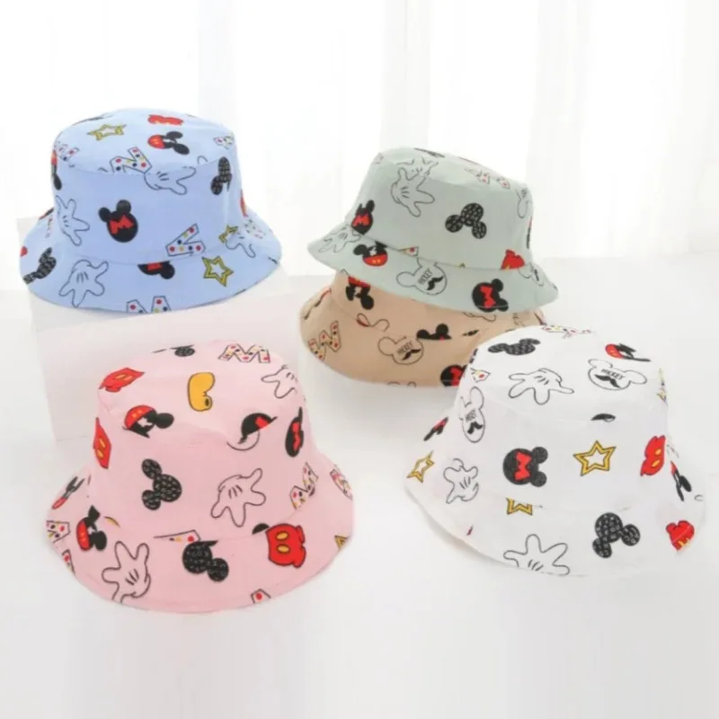 Nieuwe Mickey Minnie Mouse Katoen Opvouwbare Emmer Hoed Unisex Outdoor Zonnebrandcrème Hoed Jongens Meisjes Kinderhoed Voor Kinderen Gift