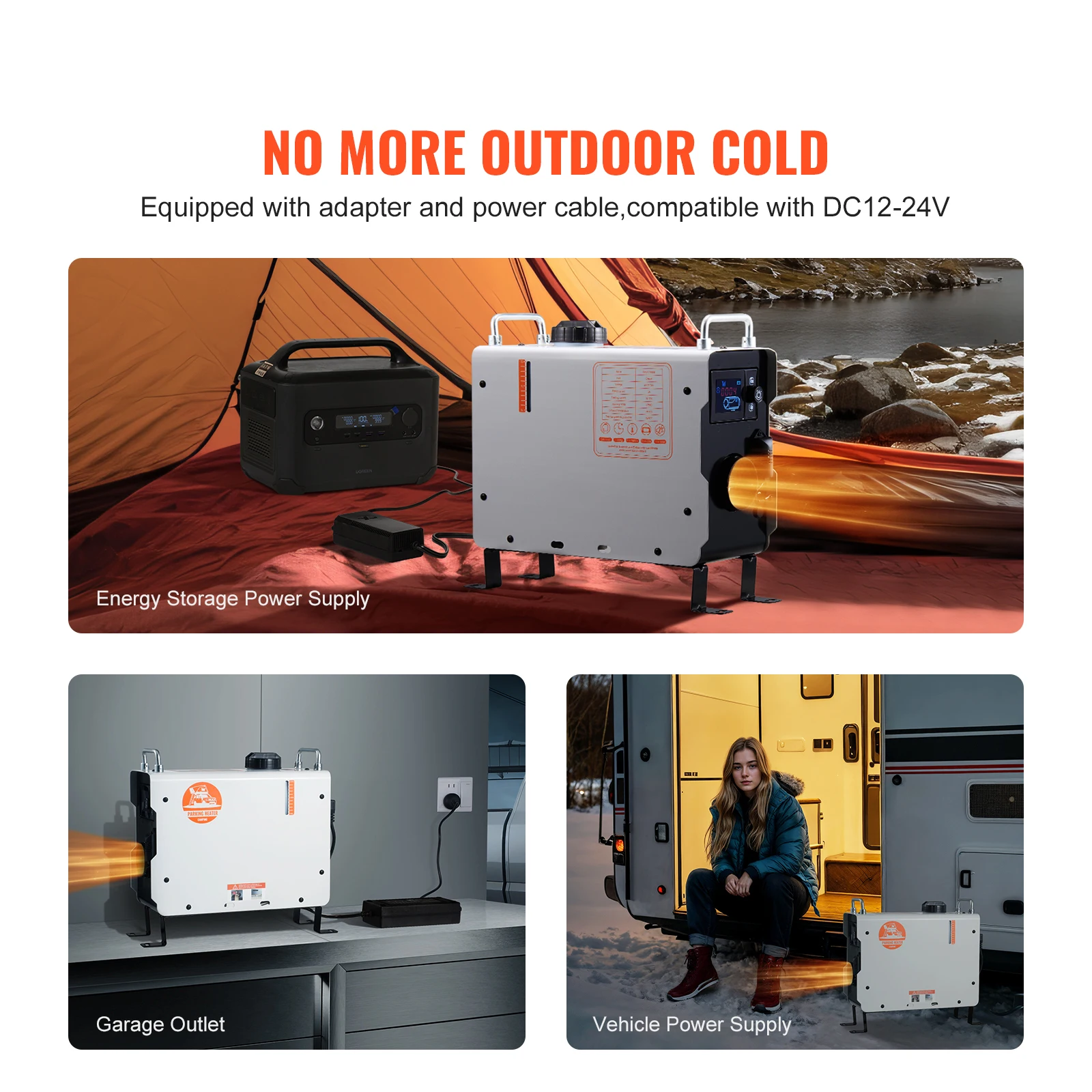 SucceBuy 2/8KW سخان الديزل 12 فولت/24 فولت الكل في واحد سخان الهواء الديزل مع شاشة عرض بلوتوث وCO إنذار صالح للمركبة في الهواء الطلق #2