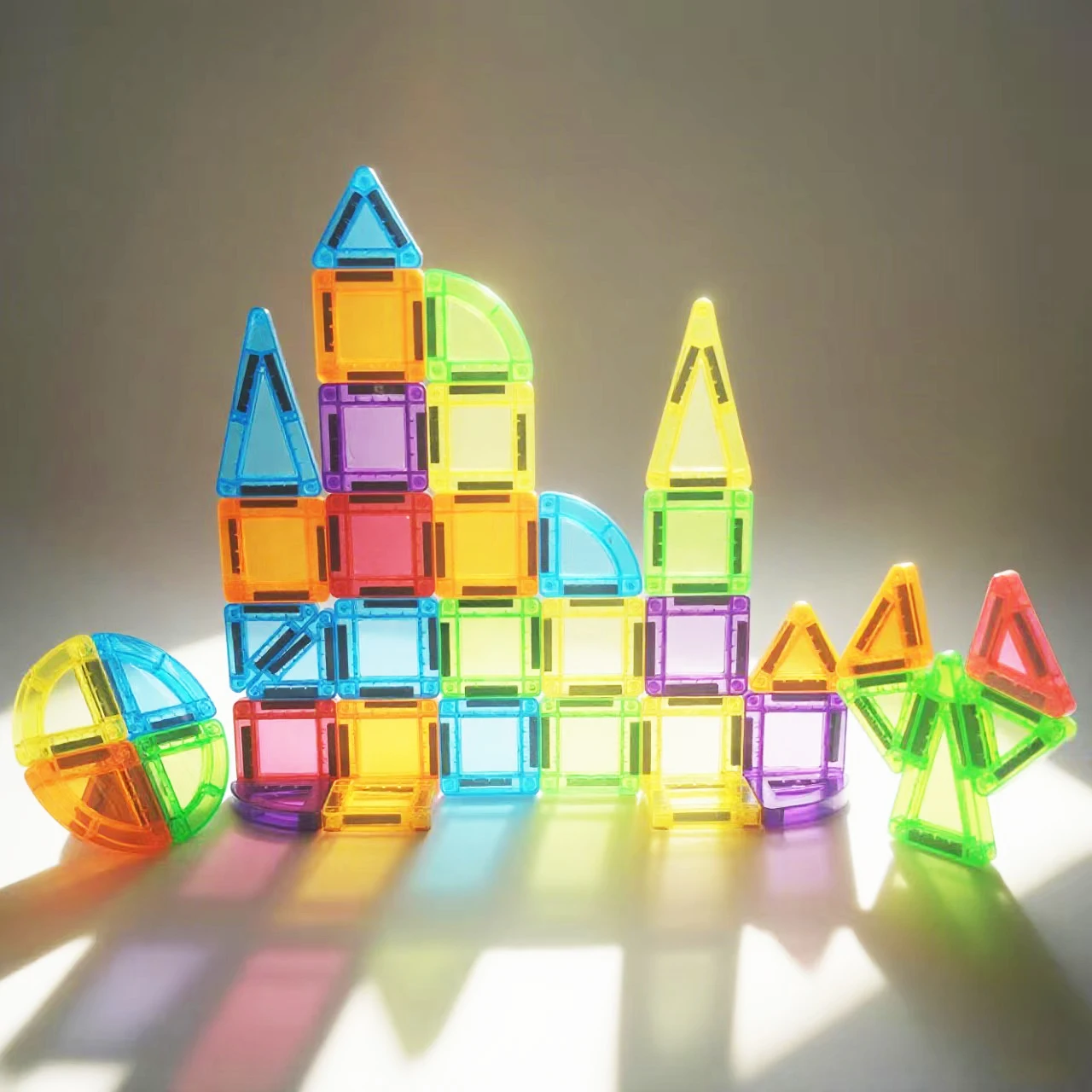 24-54 قطعة اللبنات المغناطيسية الصغيرة المغناطيس بلاط البناء الطوب لغز المحمولة مجموعة لعبة تعليمية للأطفال هدية