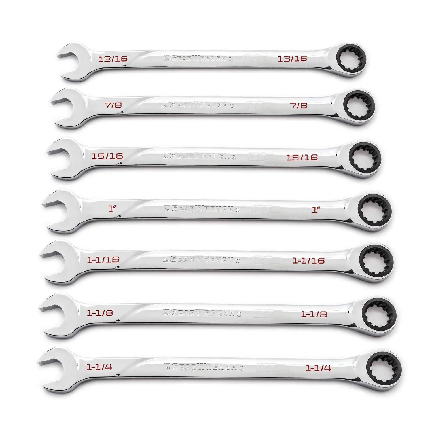 7 Pc. 120XP Universal Spline XL Ratcheting Combination Wrench Set