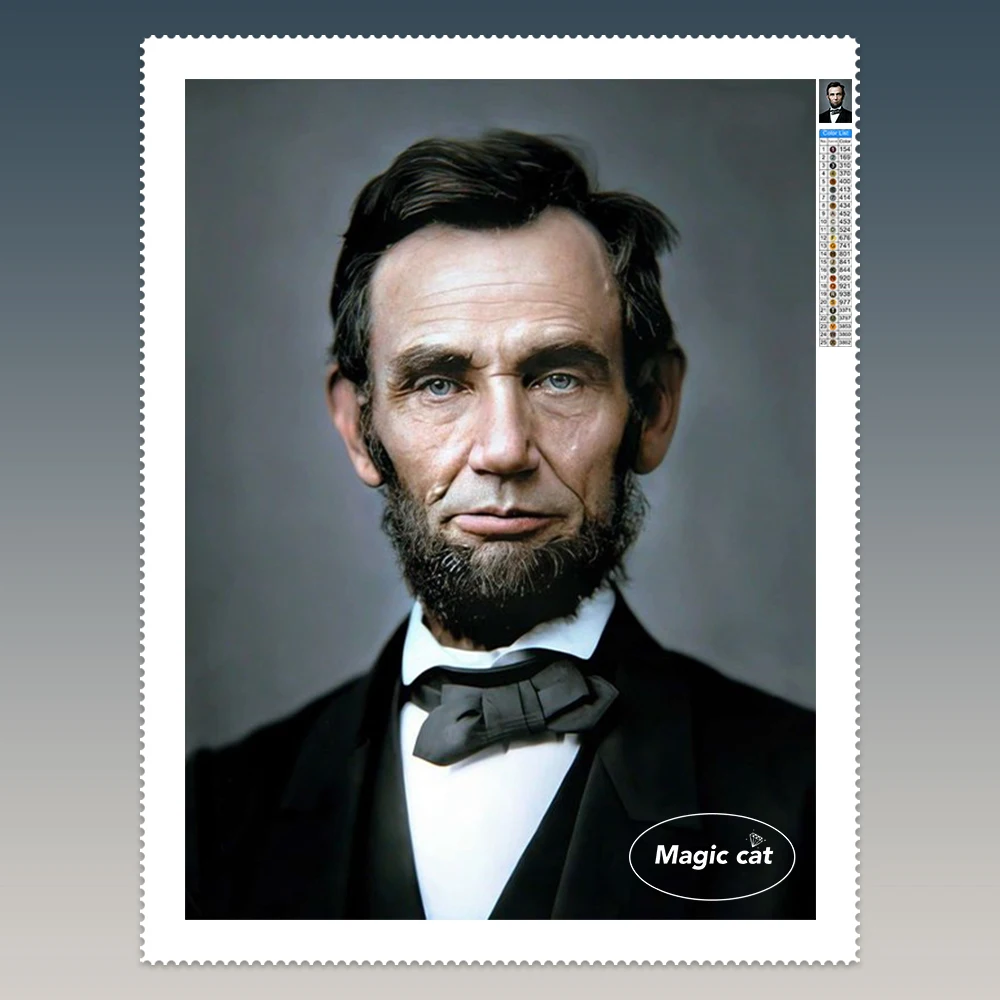 

Abraham Lincoln Diamond Painting Kit Famous Portraits Diy Diamond Embroidery Cross Stitch Mosaic Home Wall Decor Handmade Gift