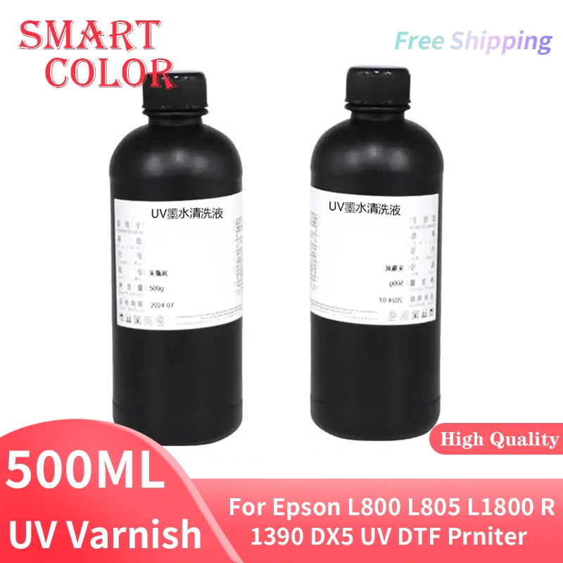 500ML/Bottle UV Varnish For Epson L800 L805 L1800 R1390 DX5 UV DTF Prniter