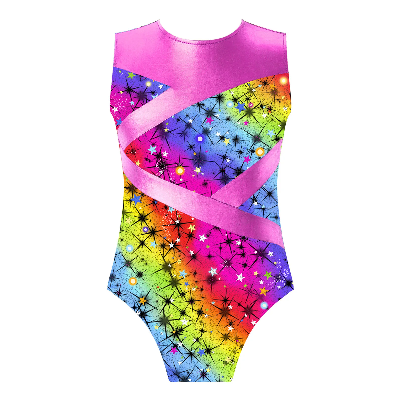 Kids Girls Ballet Gymnastics Leotard Sleeveless Hollow Out Dance Bodysuit for Sportswear Exercise Workout Stage Dancing Costume