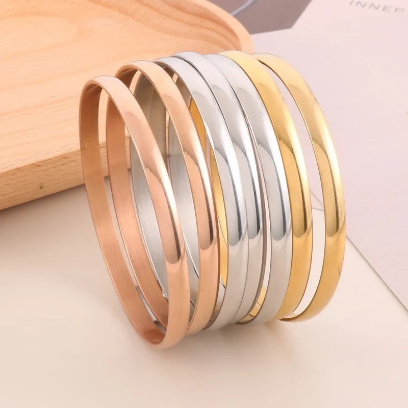 Nowa moda 4mm/6mm/8mm Bransoletka ze stali nierdzewnej Bransoletka dla mężczyzn Pary Dopasowany urok Mankiet na nadgarstek Luksusowa biżuteria męska Prezenty — zdjęcie 2