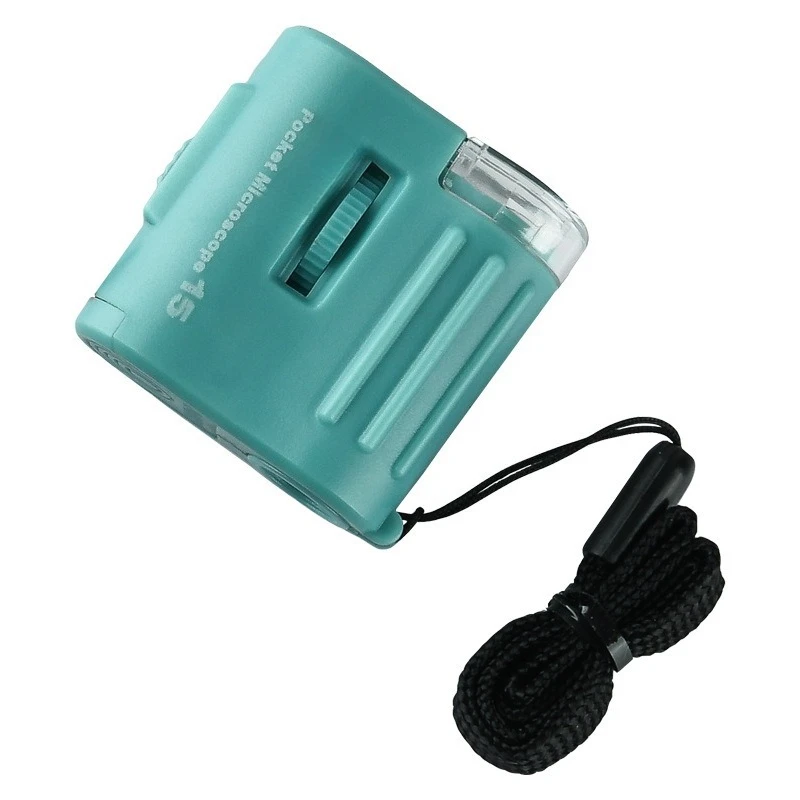 

15X high definition portable microscope magnifying glass with UV lamp lens mini small