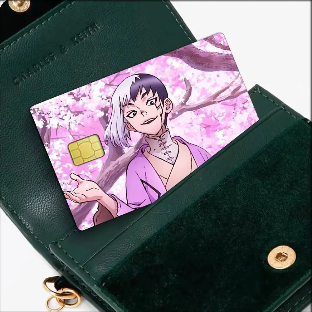 Anime Dr STONE Asagiri Gen Waterproof Film Skin Cover Credit Card Stickers Debit Front Bank Bus