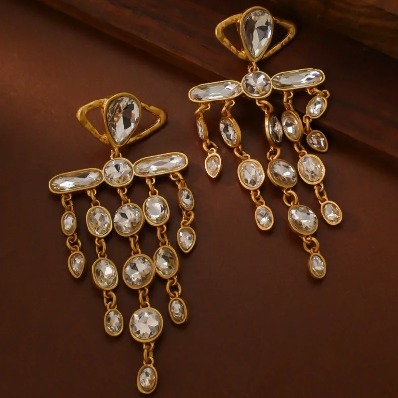 

Middle Vintage Ancient Exotic Style Court Style Exaggerated Tasselta Earrings Fashion Statement Big Dangle Earrings for Women