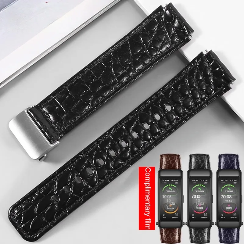 

Genuine Leather Watch Strap With Substitute B7/B6 Series Convex Interface Crocodile Lather Watchband 16mm