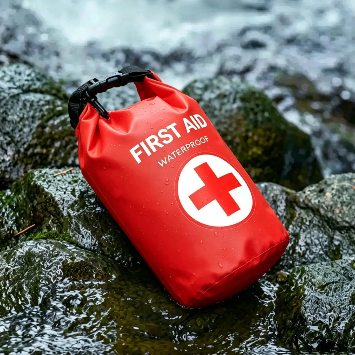 

2L Waterproof First Aid Bag Roll Top Emergency Kit Visible Fishing Kayaking Boating Swimming Camping Rafting Survival Outdoor