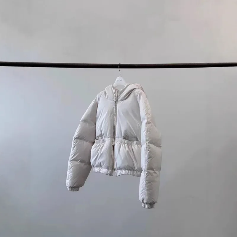 ERUME 東大門2024冬 グースダウンジャケット レディース Sサイズ おしゃれ 暖かい綿コート 通勤 ストレートカット