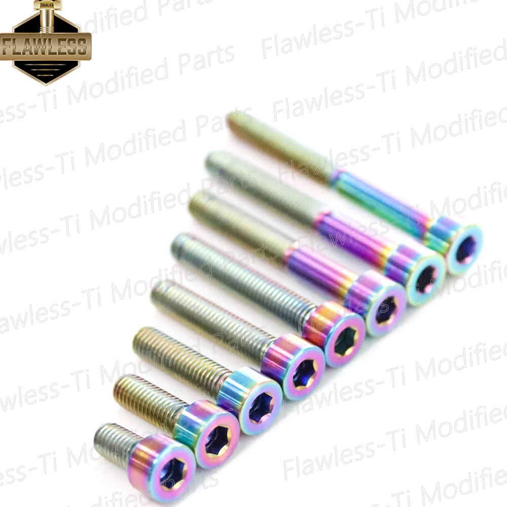 FLAWLESSTI M5×10-60 mm Gr5 Titanium Bolts Bodywork Bodycover ABS Sensor Disc Oil Tank Bolts