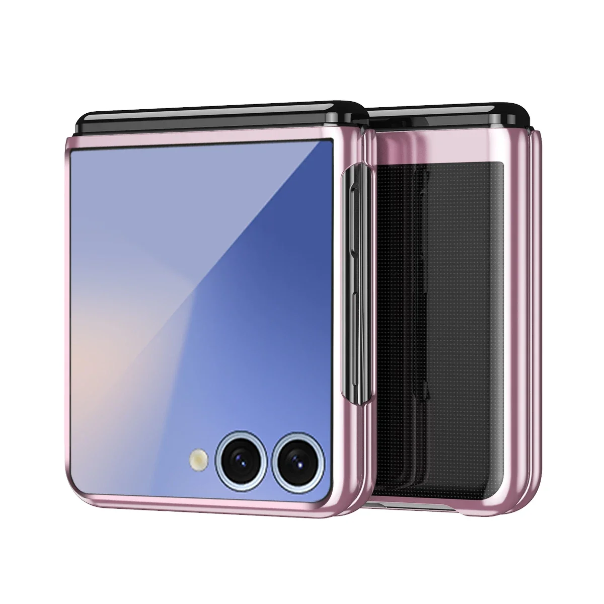 Transparente Handyhülle für Samsung Galaxy Z Flip 7, galvanisiert, faltbar, stoßfest, Schutz, harte Rückseite, Zubehör Funda