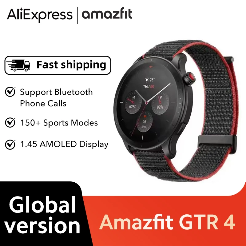 

Fast Shipping Amazfit GTR 4 1.45 Smartwatch AMOLED Display Zepp OS Smartwatch App 12-day Battery Life Watch 150+Sports Modes
