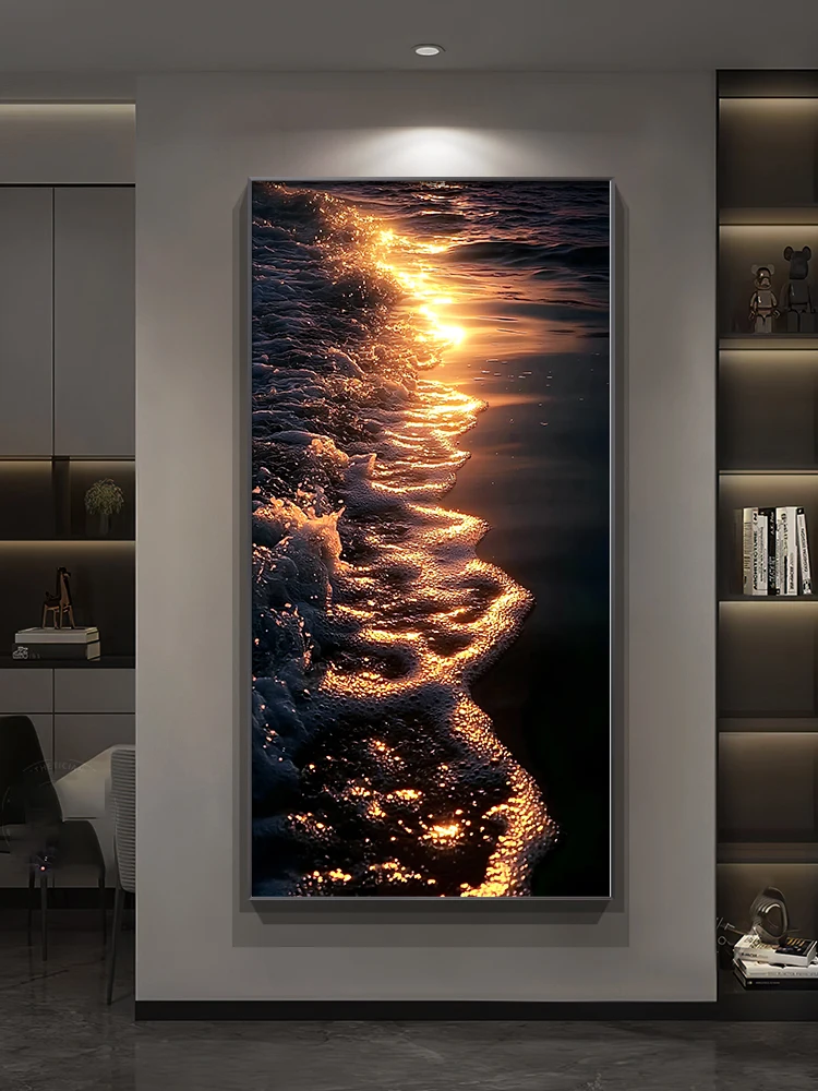 

2024 Remote Dimming Wall Decoration DREAM BEACH Art LED Wall Lamp Bedroom Study Living Room Dining Room Foyer Hanging Painting