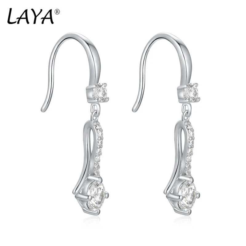 

LAYA 0.5 Carat D Color VVS1 Moissanite Diamond Long Drop Earrings For Women 925 Sterling Silver Original Certified Fine Jewelry