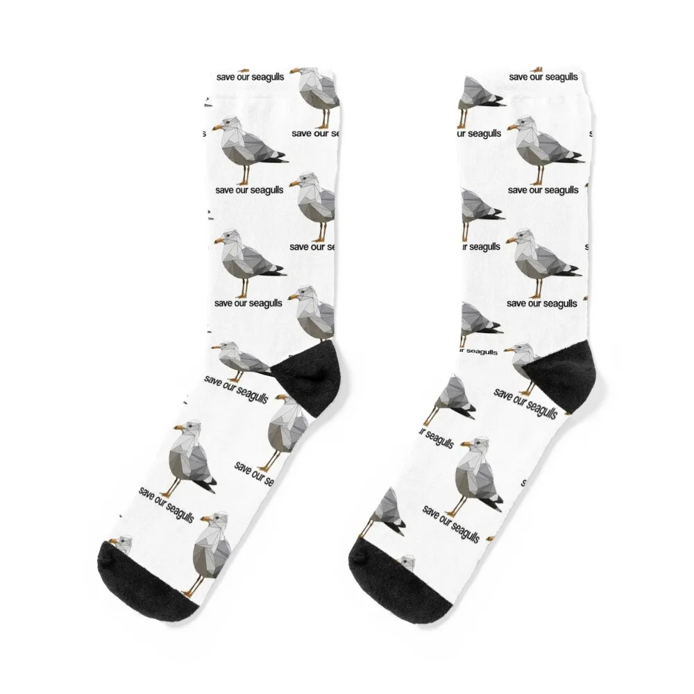 Save our Seagulls Socks winter thermal Antiskid soccer Stockings man Socks Men Women's