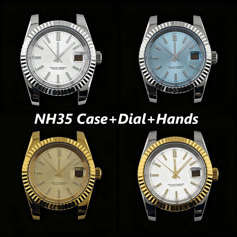 

Мужские часы с корпусом NH35, корпус из нержавеющей стали 36/39 мм, циферблат с индивидуальным логотипом, подходит для аксессуаров для часов с механизмом NH35