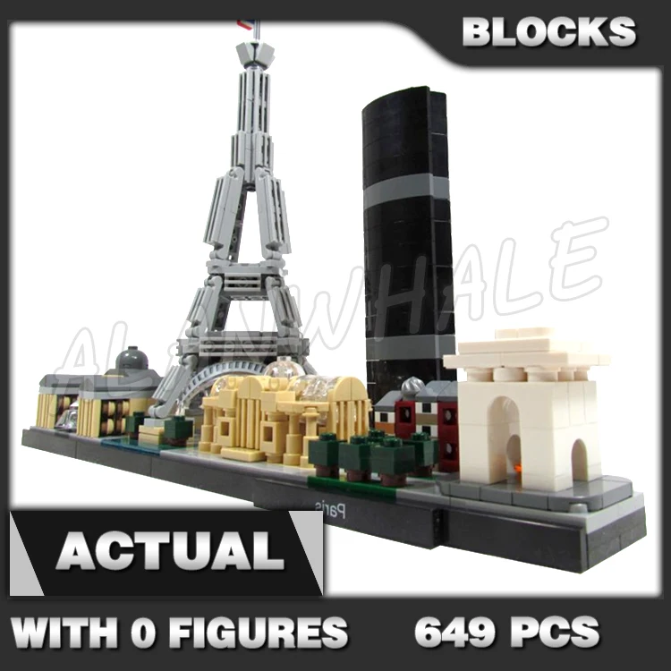 649pcs Architecture Skyline Pairs Eiffel Tower Grand Palais Arc de Triomphe 20044 Building Block toys Compatible With Model