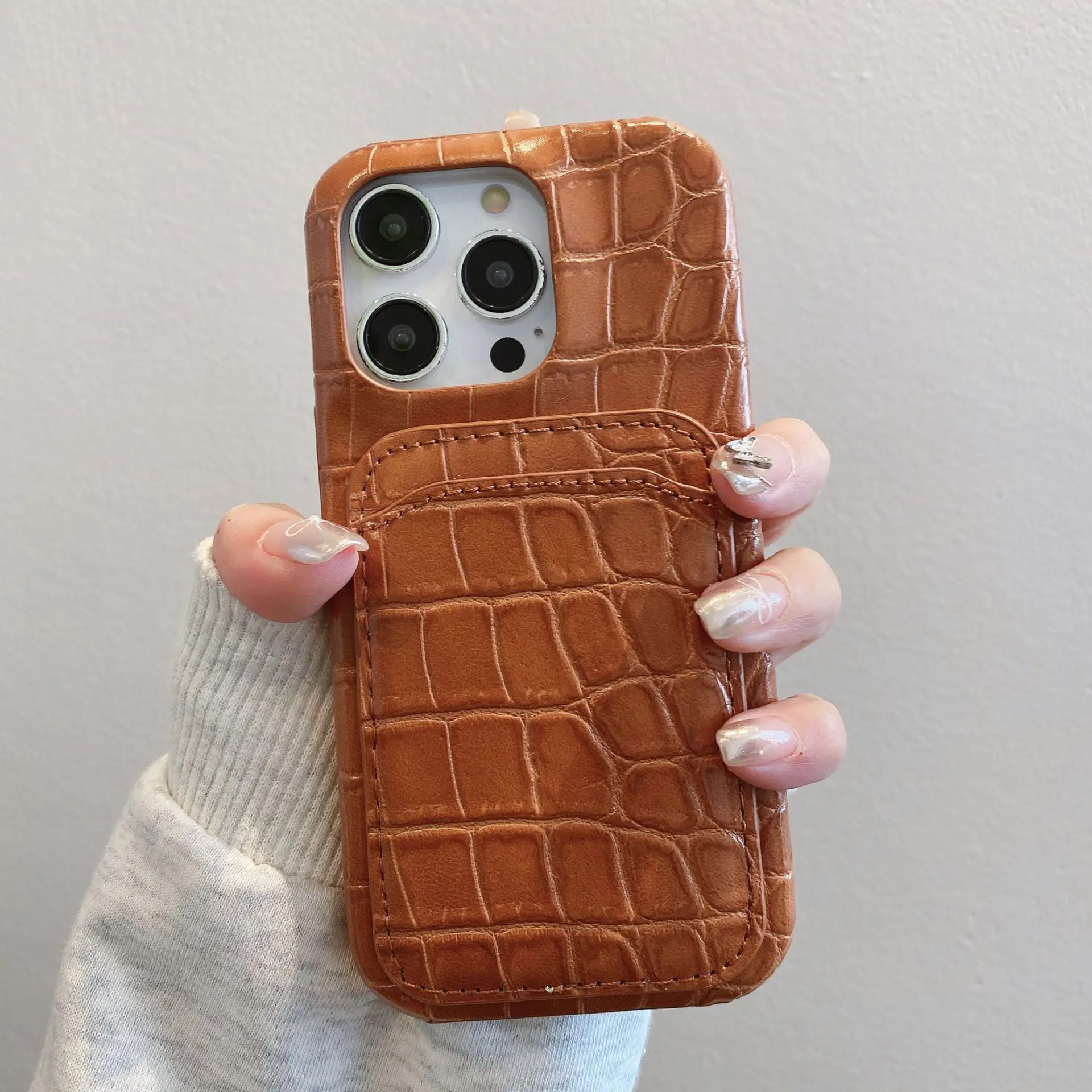 Wzór krokodyla, etui na iPhone 17 Promax, futerał na karty 16 Pro, 14, 15 Plus, pełne pokrycie z ochroną obiektywu, etui ochronne 12, 13. — zdjęcie produktu 2