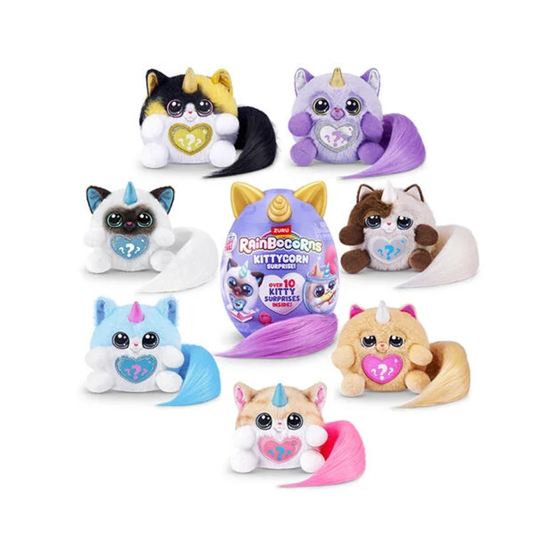 

ZURU Rainbocorns Kittycorn Surprise Serie Fluffy Tail Коллекционная плюшевая игрушка-животное Kitty Litter Slime Сложный подарок для девочки