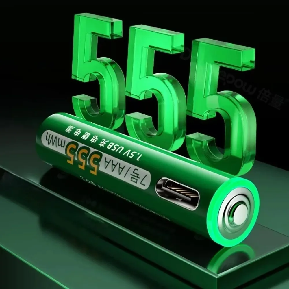 6pcs/lot AAA rechargeable battery 1.5V 555mWh USB lithium battery keyboard toy monitor gamepad battery
