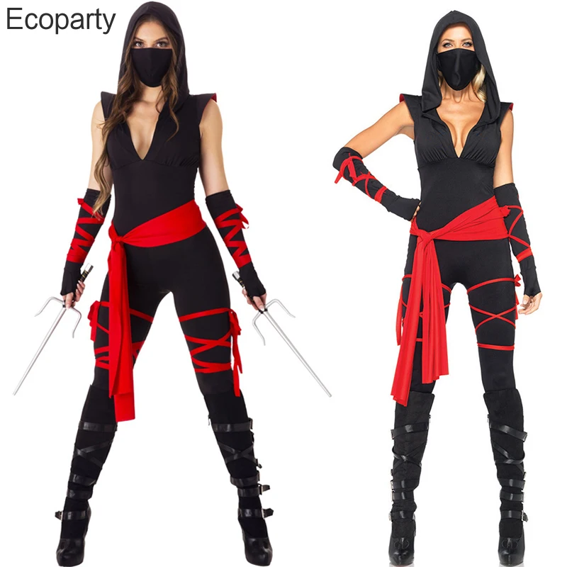 

New Halloween Women Japanese Ninja Cosplay Costume Anime Black Masked Female Hero Uniform Carnival Party Fancy Outfit