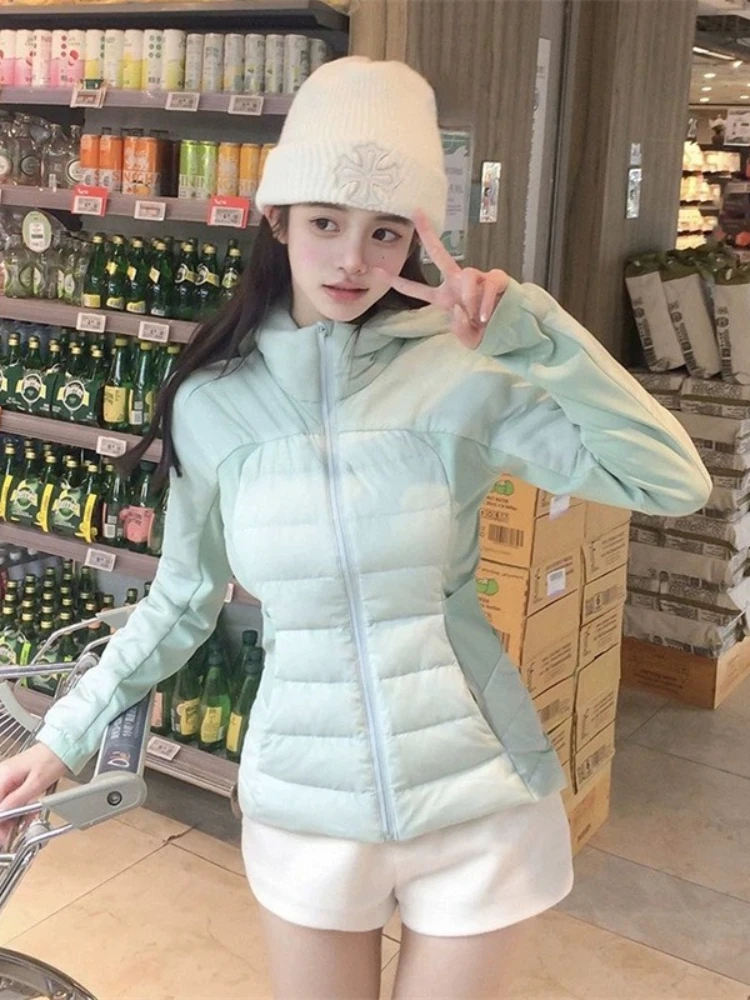 90% witte eend donsjack sportjas lichtgewicht pufferjas dames 2025 nieuwe slanke yogakleding met lange mouwen casual outdoor top